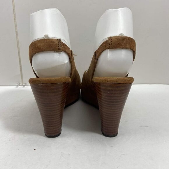 Ugg women's US 6,5 Suede wooden Wedge Hazel Platform Slingback Sandals Shoes - Picture 10 of 13